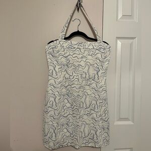 Abercrombie & Fitch White and Blue Swirl Halter Mini Dress size M